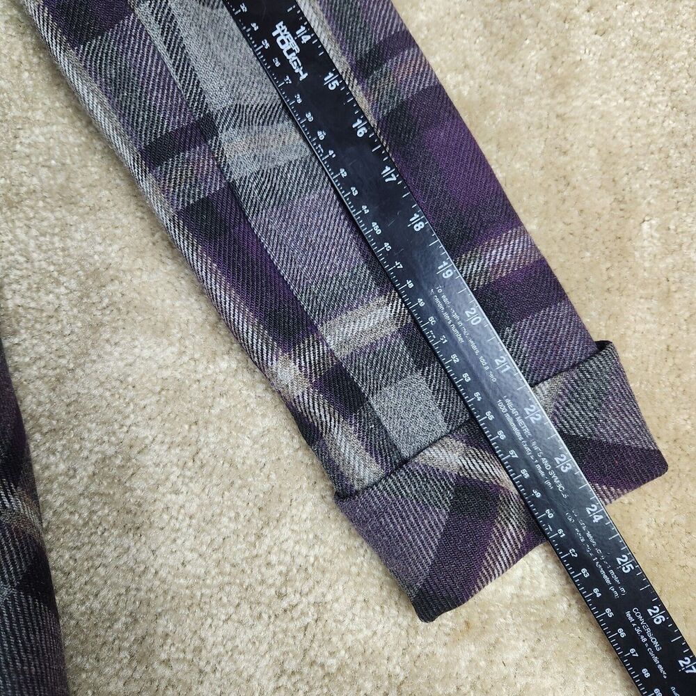 Moda International Vintage Peacoat Womens Small Gray Purple Tartan Plaid Wool - Picture 9 of 9